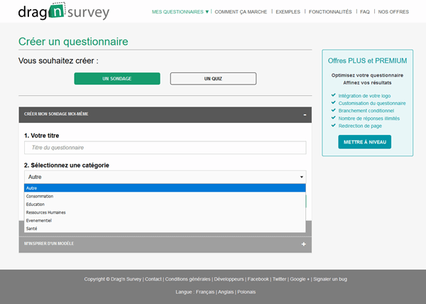 Créez un questionnaire facilement avec Drag'n Survey.